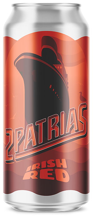 Lata de cerveza artesanal Dos Patrias, sabor Irish Red