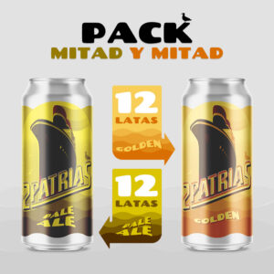 Pack de 24 latas de cerveza artesanal mitad estilo golden y mitad estilo pale ale
