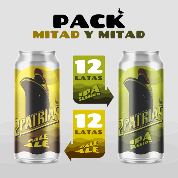 Pack de 24 latas de cerveza artesanal mitad estilo pale ale y mitad estilo ipa session